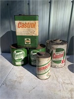 Mixed Castrol oil tins