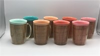 8 Vintage Pastel Color Insulated Mugs