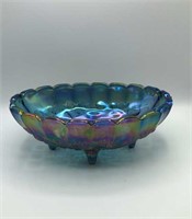 12" Purple Blue Carnival Glass Console Bowl