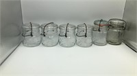 6 Glass Lid Ball & Atlas Canning Jars