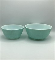 2 Mint Green Pyrex Mixing Bowls