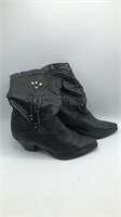 Code West Black Leather Ladies Boots Sz 10M