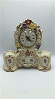1950s Lanshire USA Porcelain Mantle Clock