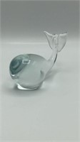 Crystal Glass Whale Paperweight