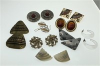 9 Vintage Earring Sets Mother of Pearl etc