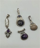 Sterling Silver Necklace Pendants 44.2 Grams
