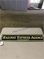 RAILWAY EXPRESS AGENCY TIN SIGN, 6 X 31.5"