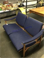 CLOTH COVERED LOVE SEAT CHAIR
