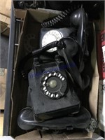 OLD BLACK DESK DIAL PHONES