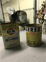 ZEREX AND DX GALLON ANTI-FREEZE CANS, NO TOPS
