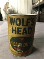 WOLF'S HEAD MOTOR OIL QUART CAN, FULL