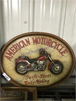 AMERICAN MOTORCYCLE SIGN, 17 X 22"