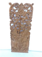 Beautifully Carved Kerala India Wood Art Panel