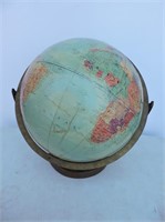 Vintage Brass &  Metal Framed Globe 16"Tx12"D