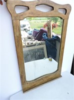 Antique Heavy Wood Framed Mirror