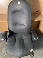 OFFICE CHAIR- BLACK FABRIC BLACK UPHOLSTERED