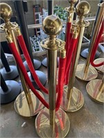 STANCHIONS SET- GOLD AND RED COMES WITH 4 POLES