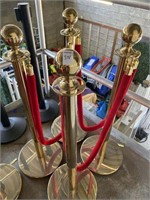 STANCHIONS SET- GOLD AND RED COMES WITH 4 POLES