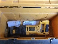 DeWalt recip saw in box and 2 empty toolboxes.