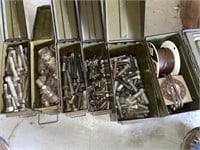 6 ammo cans with bolts, couplings, timer and