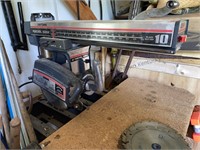 Craftsman 10 inch radial saw on stand. Tested and