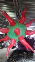 SPIKED BALL INFLATABLE SMALL - GREEN, AND RED