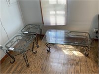 Glass Top End Tables & Coffee Table