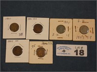 (5) Indian Head Pennies