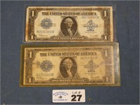 (2) 1923 Series Silver Certificates - Large Bills