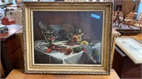 OIL ON CANVAS OF STILL LIFE BY ADDE JACOBS 1948