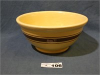Yellow Ware Banded Mixing Bowl - 10.5" Wide