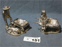 (2) Michael A. Ricker Pewter Figures