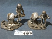 (2) Michael A. Ricker Pewter Figures