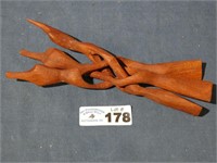 Wood Carved Bowl Holder