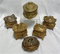 Collection Victorian 6 Casket Ring Jewelry Boxes