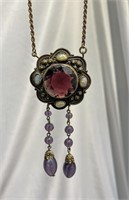 Collection Victorian Amethyst Jewelry Pins Necklac