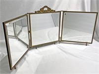 Victorian Folding Mirror Embossed Celluloid