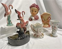 Collection MCM Pottery Flamingo Hand Parrot Head V