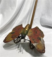 J. Chein Mechanical Push Toy Butterfly 1900's