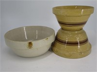 Lot of 3 Stoneware Bowls