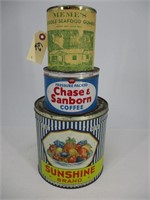 Lot of 3 Advertising Tins