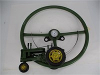 John Deere Folk Art Steering Wheel Clock