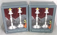 2 Pair International silver plated candle holders