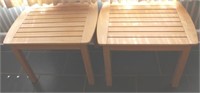 Pair wooden end tables