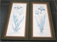Pair framed prints - 16 x 34