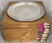 Lot of 8 silver plated serving trays
