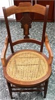 Victorian walnut cane seat chair