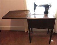 White sewing machine table