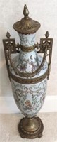 Porcelain & bronze urn