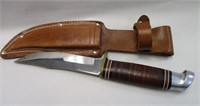WESTERN L66 FIXED BLADE KNIFE & LEATHER SHEATH